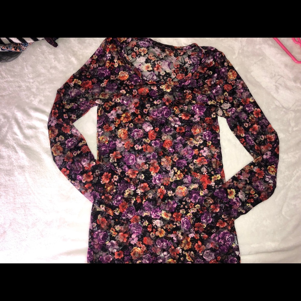 Flower Mesh Top